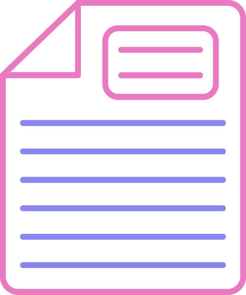 Note Linear Two Colour Icon vector