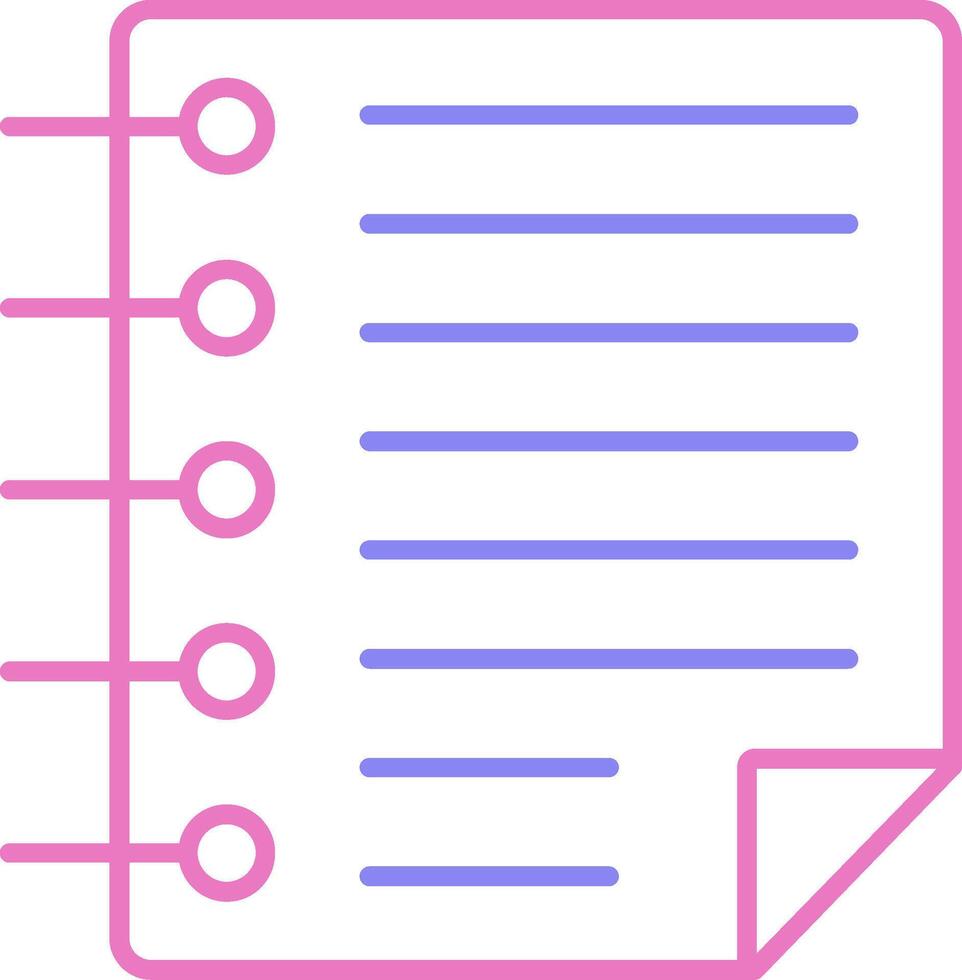 Notes Linear Two Colour Icon vector