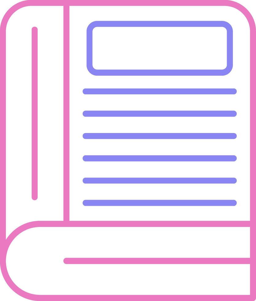 Book Linear Two Colour Icon vector