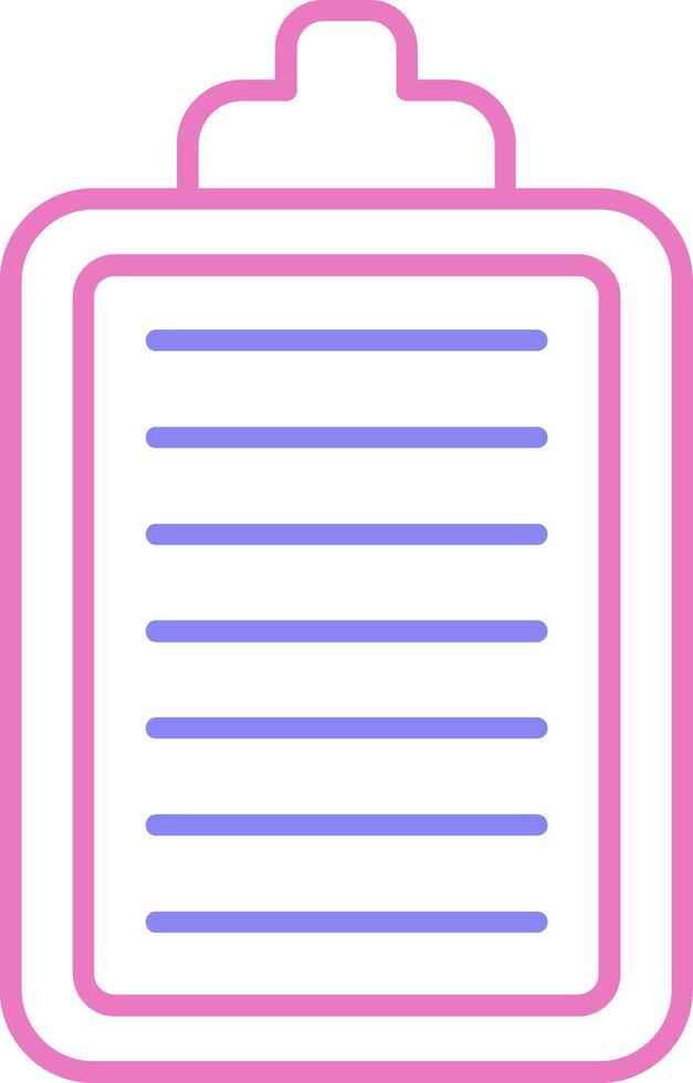 Clipboard Linear Two Colour Icon vector