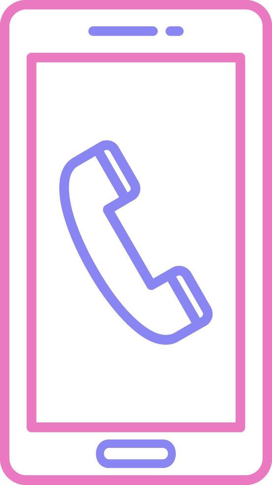 Phone Call Linear Two Colour Icon vector