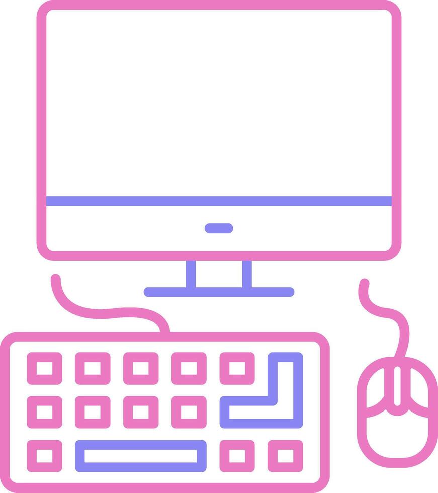 Computing Linear Two Colour Icon vector