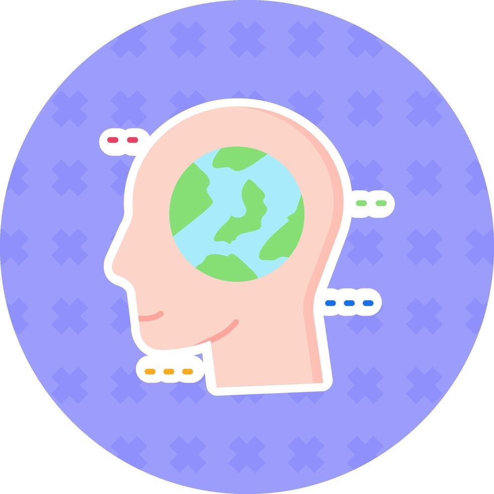 Global Flat Sticker Icon vector