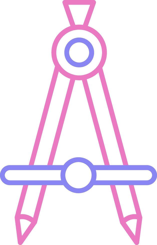 Compass Linear Two Colour Icon vector