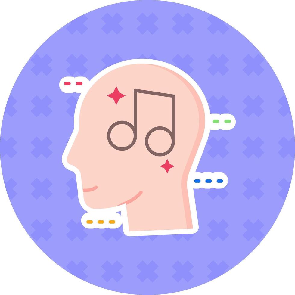 Music Flat Sticker Icon vector