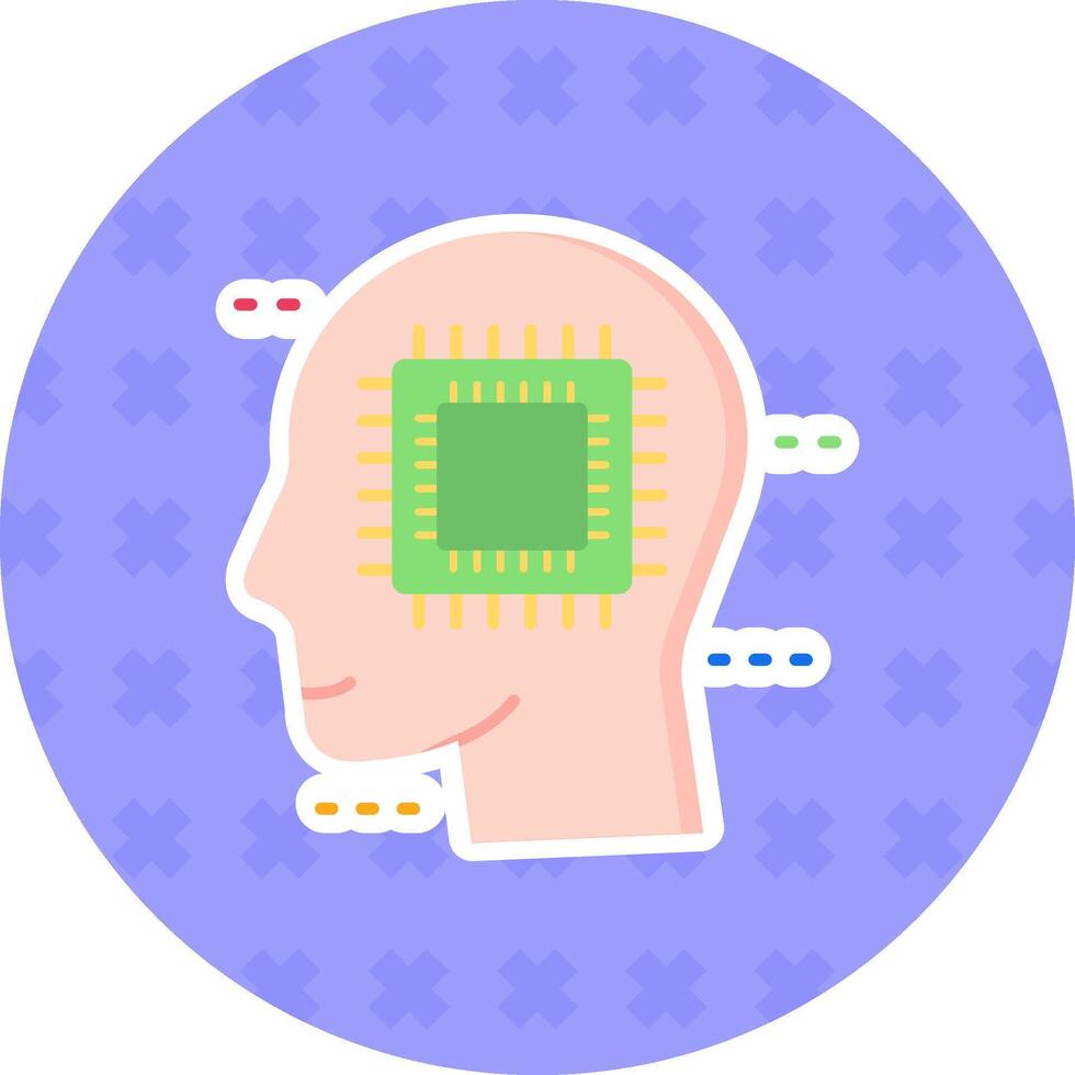 Cpu Flat Sticker Icon vector