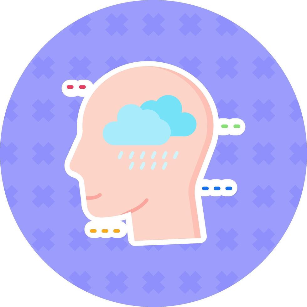 Depression Flat Sticker Icon vector