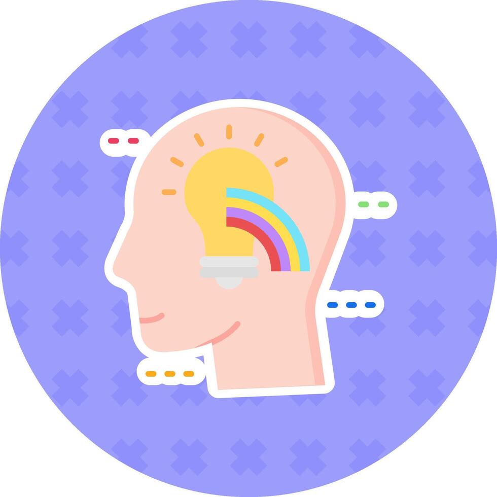 Positive thinking Flat Sticker Icon vector