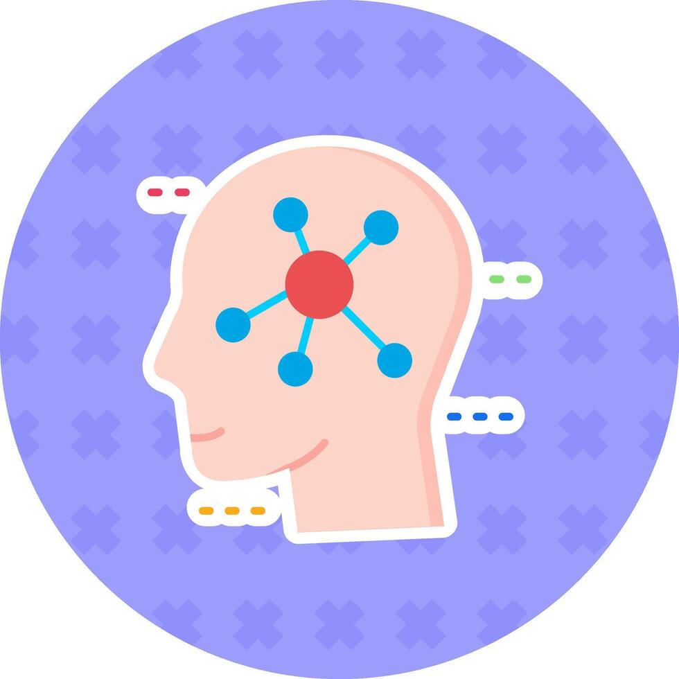 Psychology Flat Sticker Icon vector