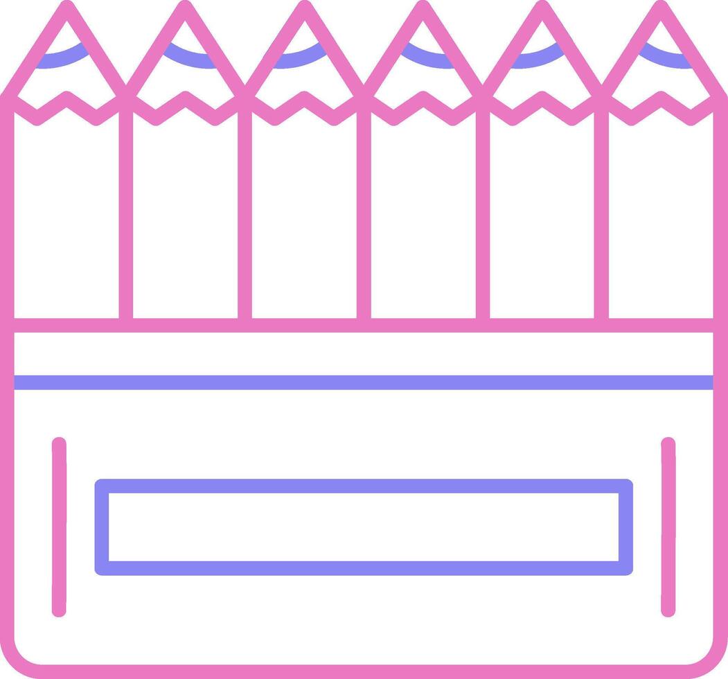 Color Pencil Linear Two Colour Icon vector