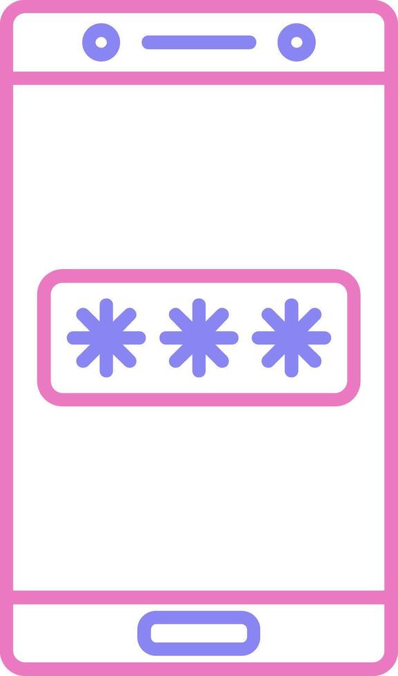 Password Linear Two Colour Icon vector