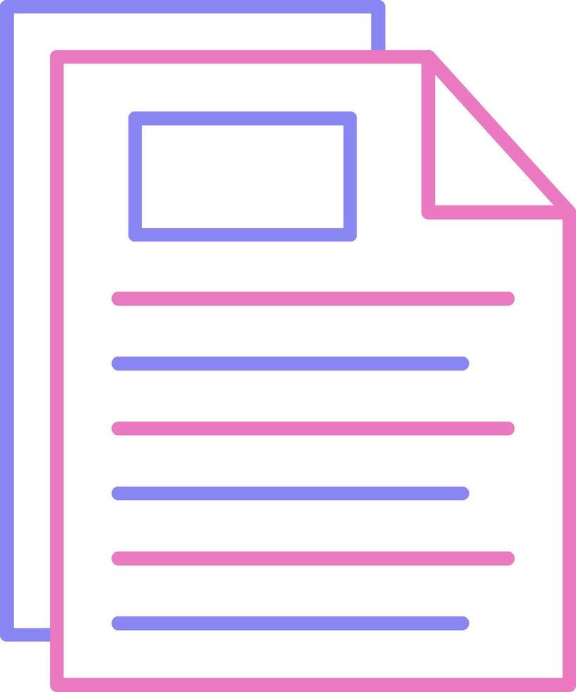 Document Linear Two Colour Icon vector