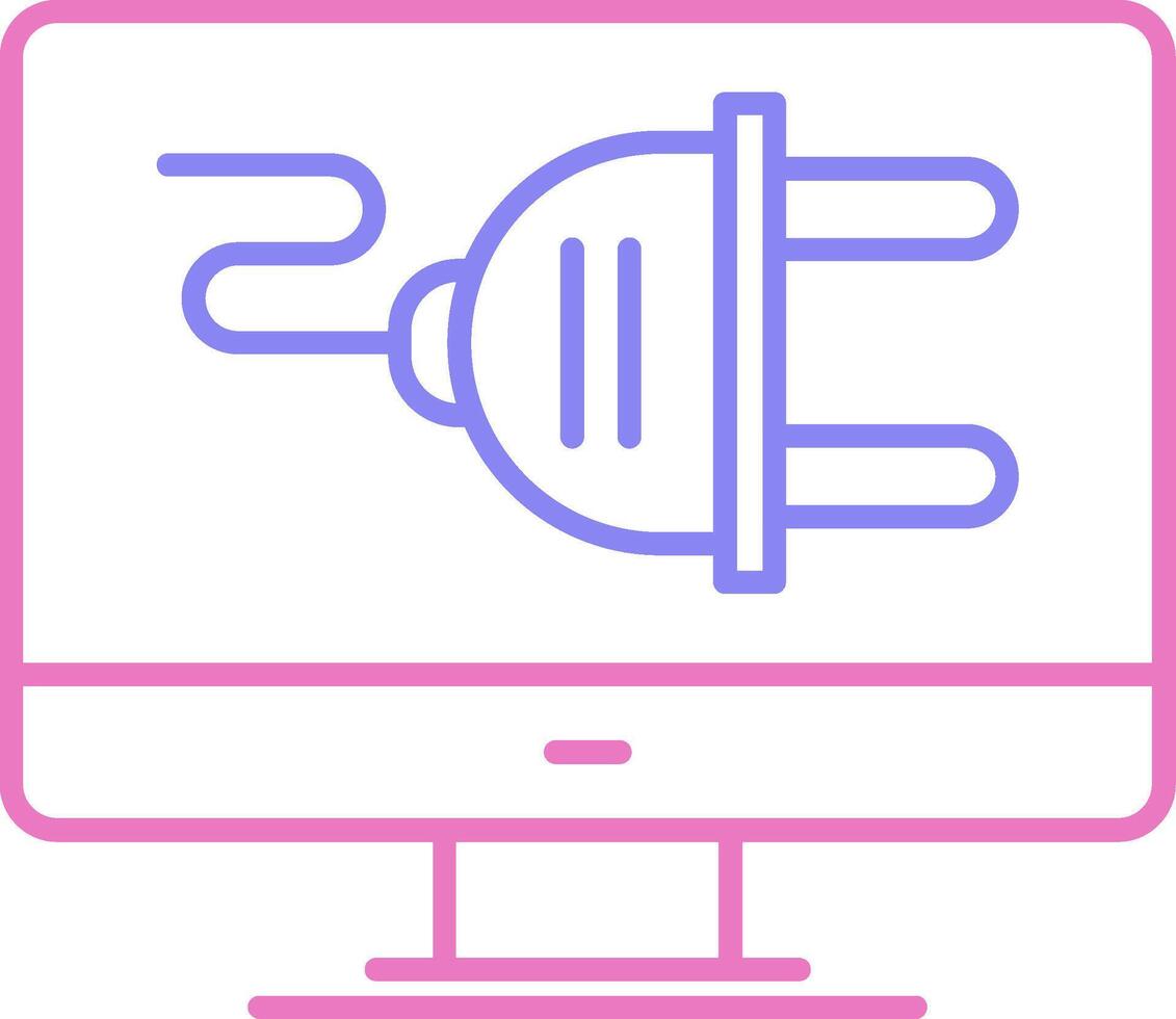 Plug Linear Two Colour Icon vector