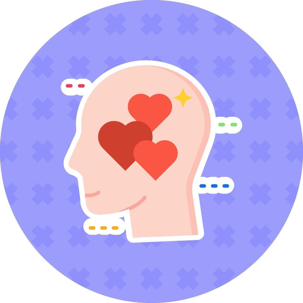 In love Flat Sticker Icon vector