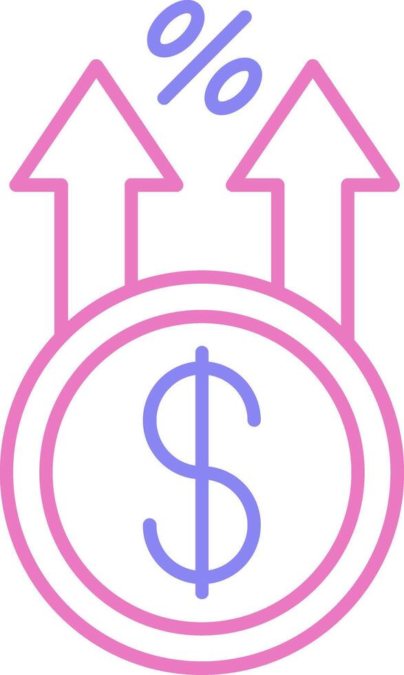 Profit Linear Two Colour Icon vector