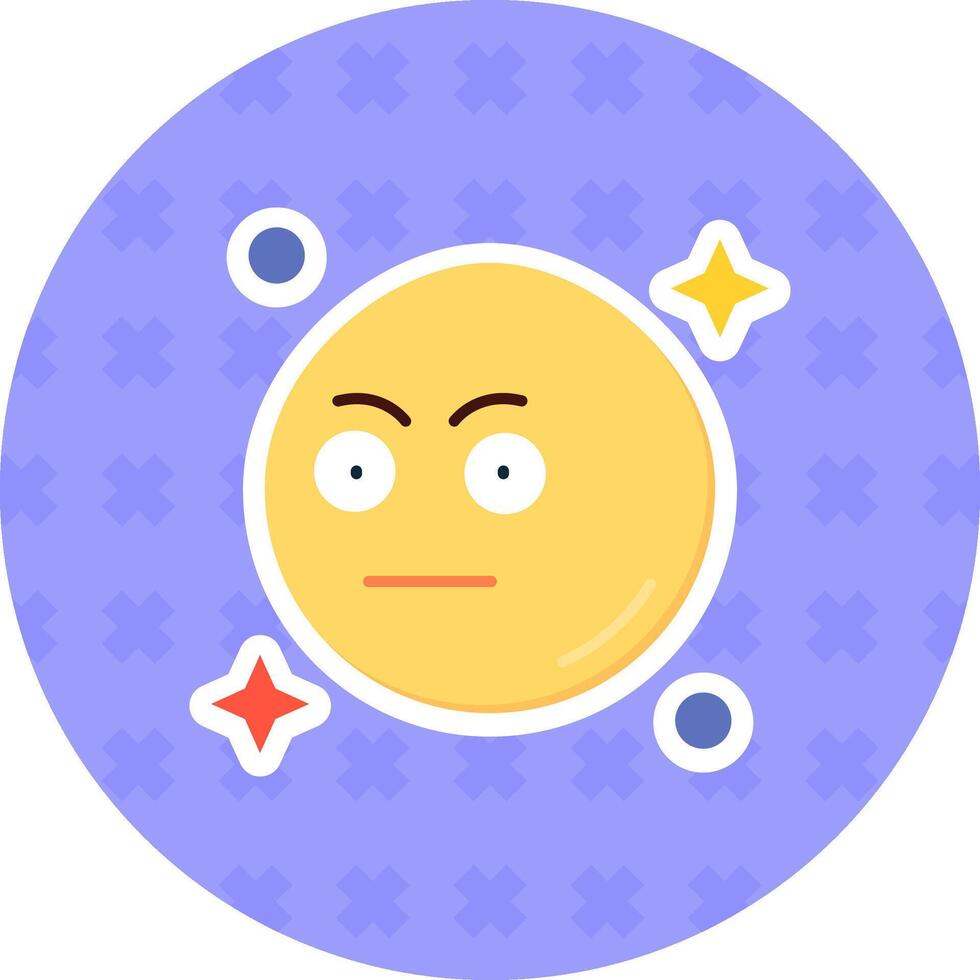 Embarrassed Flat Sticker Icon vector