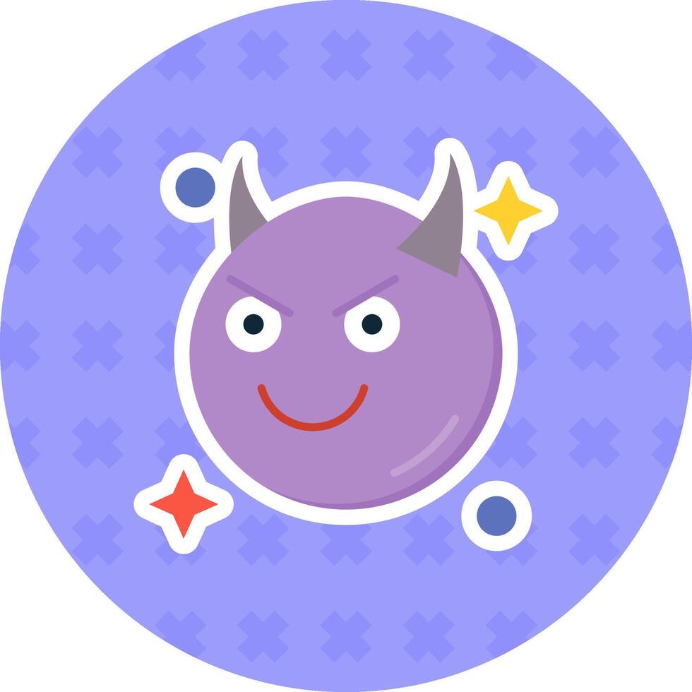 Demon Flat Sticker Icon vector