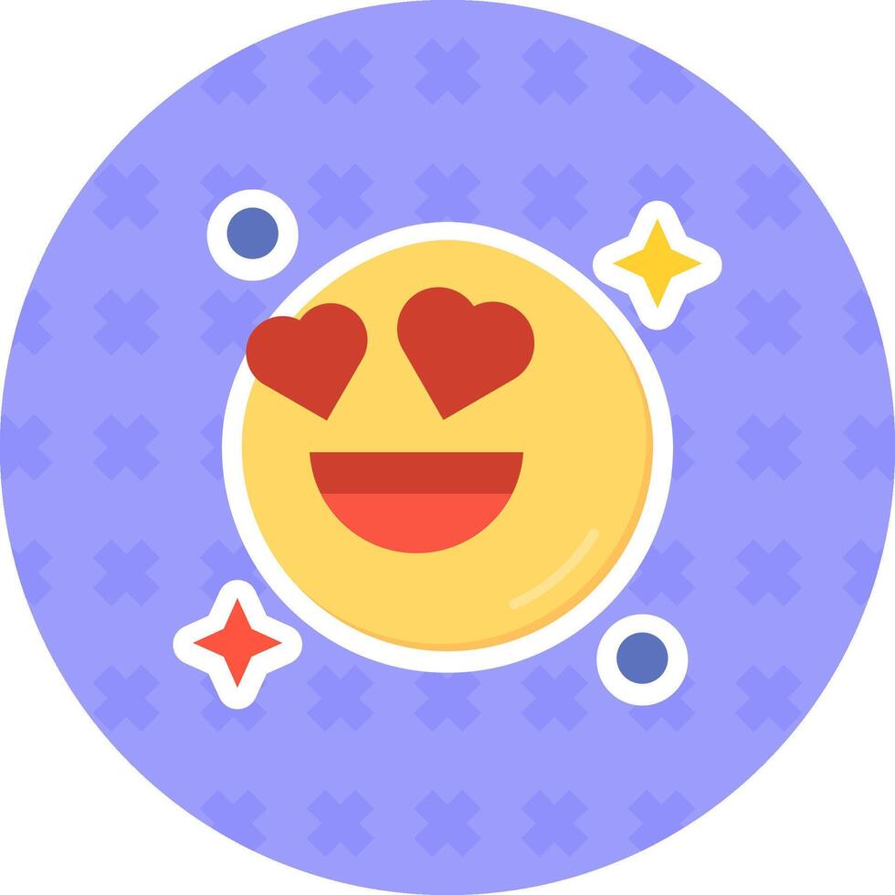 In love Flat Sticker Icon vector