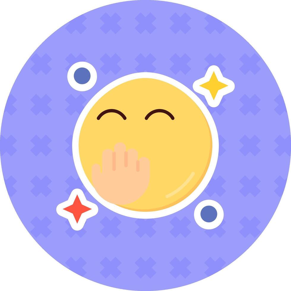 Blush Flat Sticker Icon vector