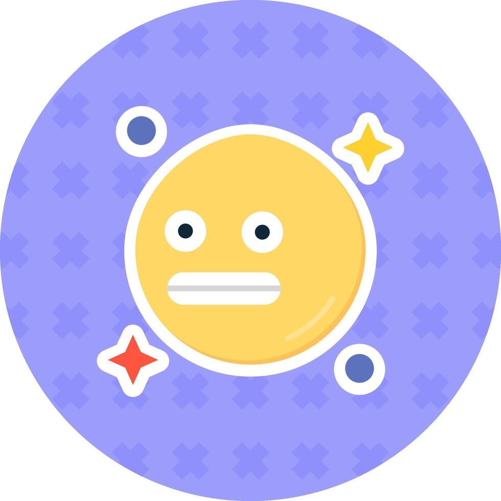 Shocked Flat Sticker Icon vector