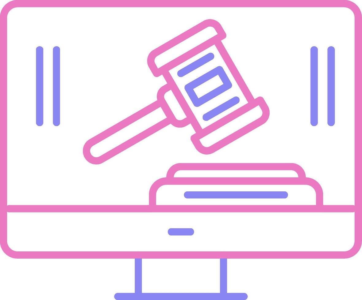 Auction Linear Two Colour Icon vector