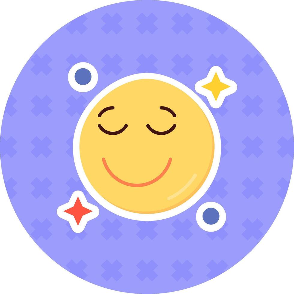 Relieved Flat Sticker Icon vector