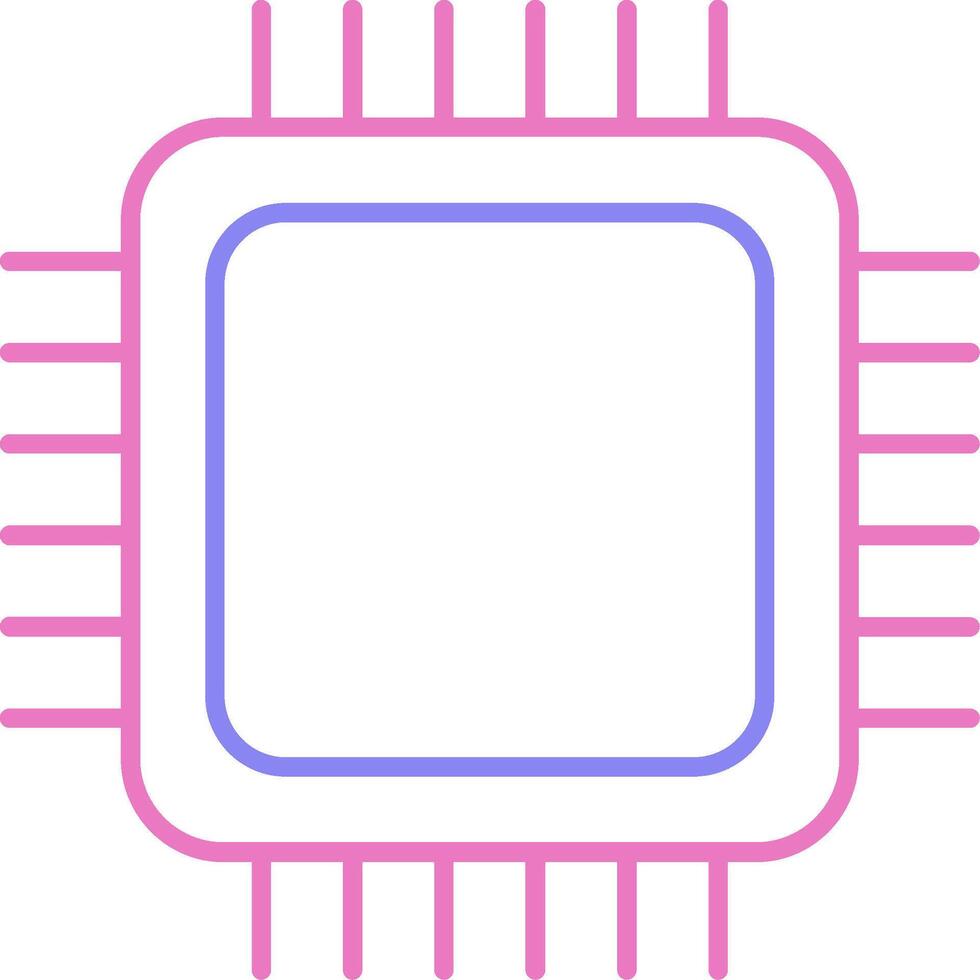 CPU Linear Two Colour Icon vector