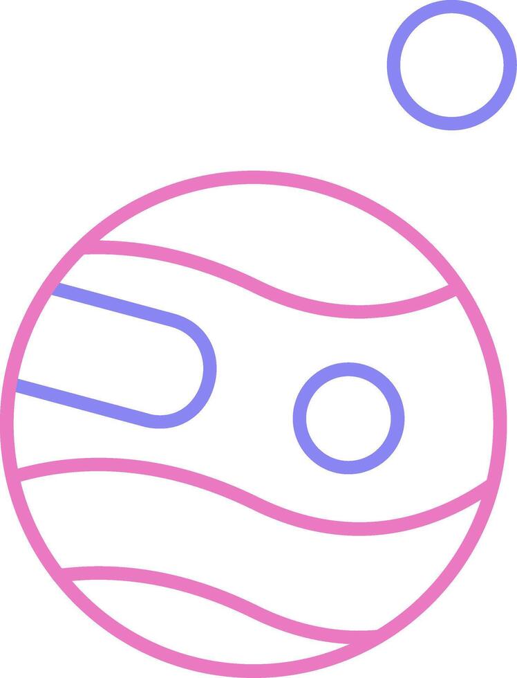 Mars With Satellite Linear Two Colour Icon vector