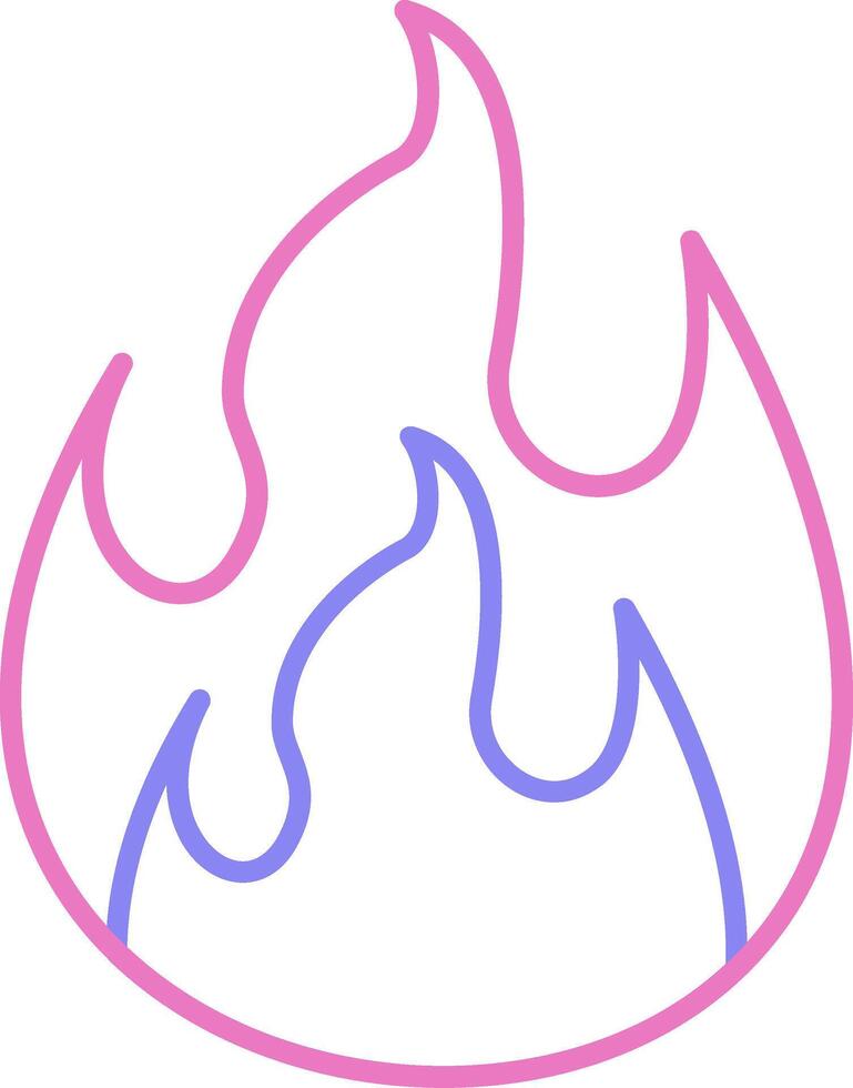 fuego lineal dos color icono vector