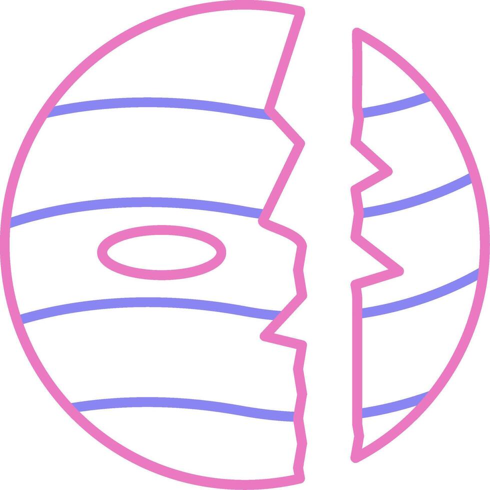 Destroyed Linear Two Colour Icon vector