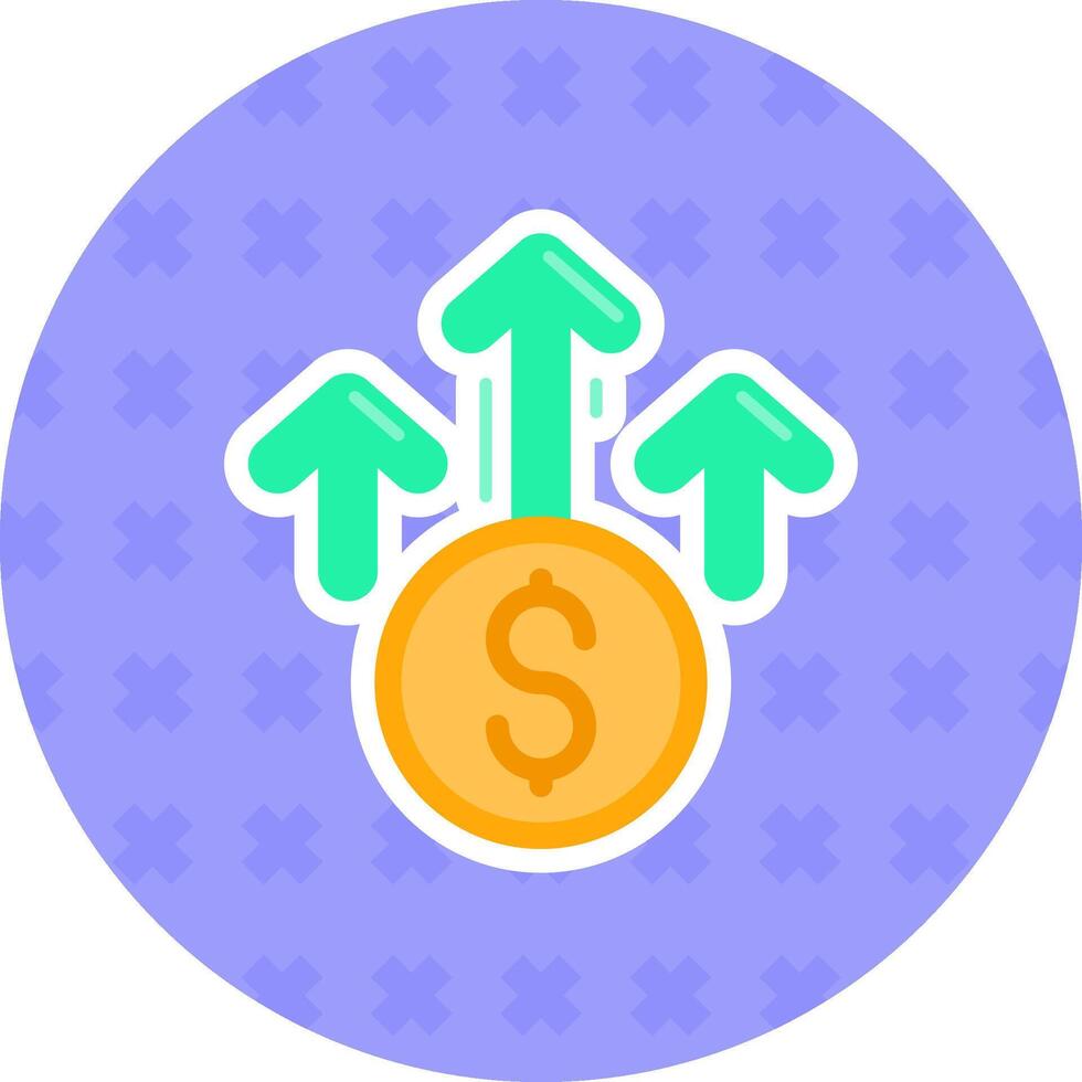 Increase Flat Sticker Icon vector