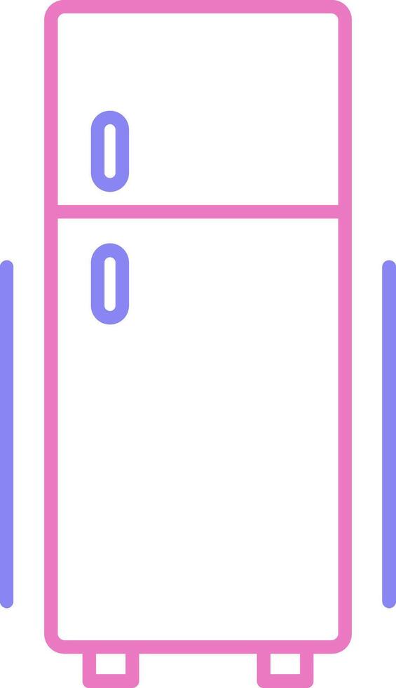 refrigerador lineal dos color icono vector