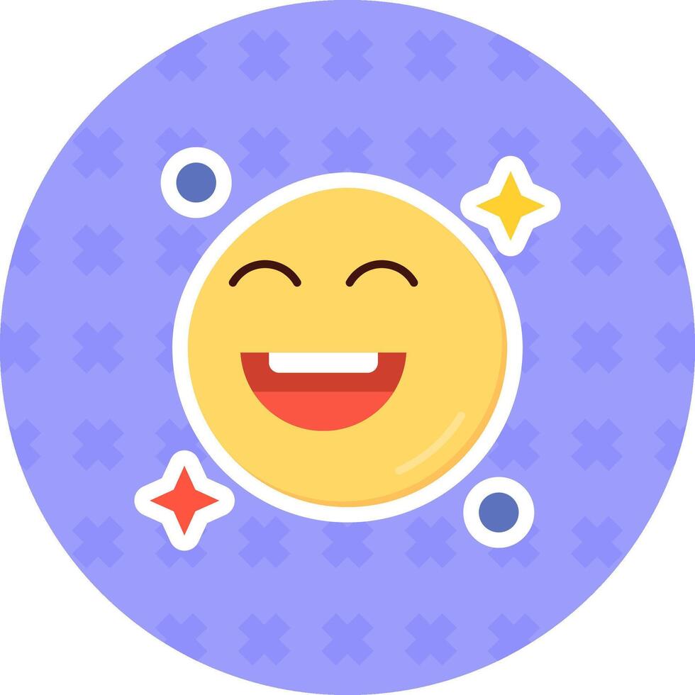 sonrisa plano pegatina icono vector