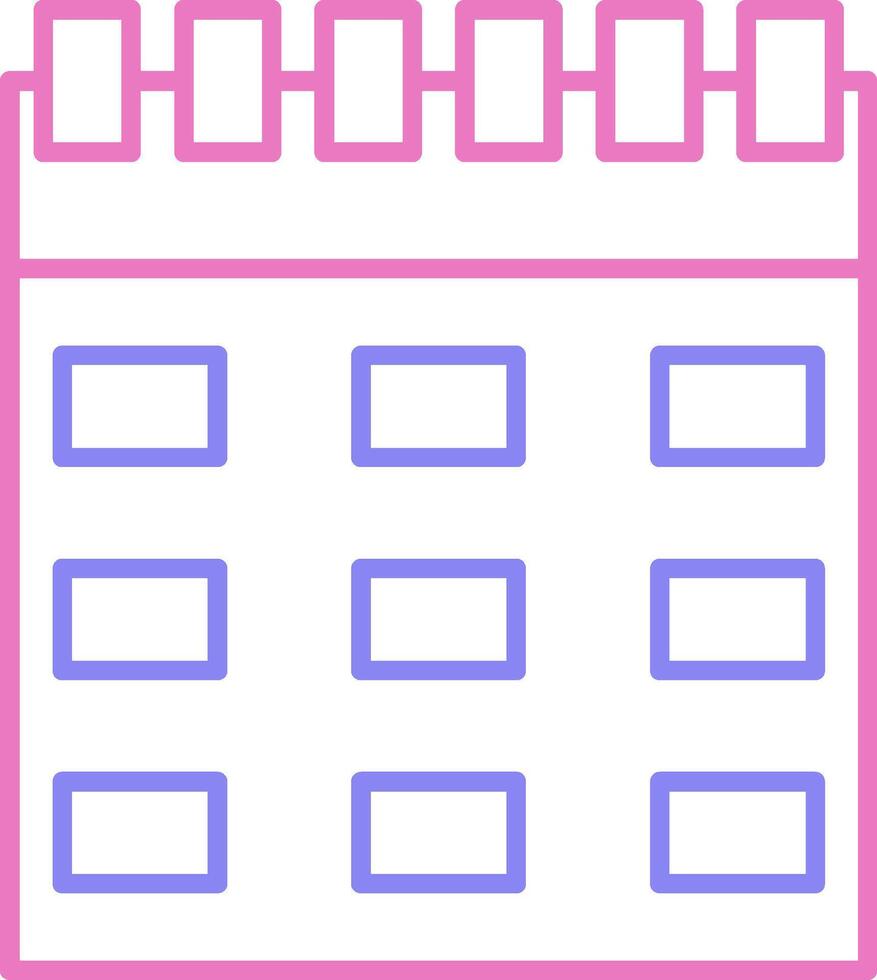 Calendar Linear Two Colour Icon vector
