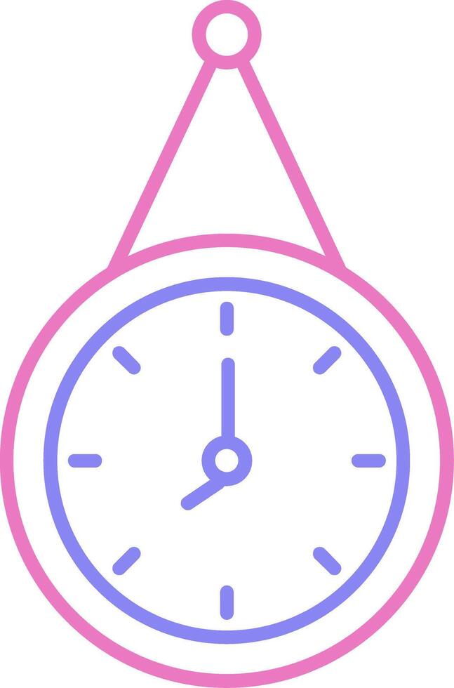 Wall Clock Linear Two Colour Icon vector