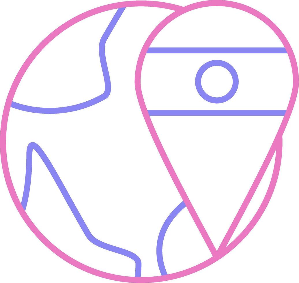 Location Linear Two Colour Icon vector