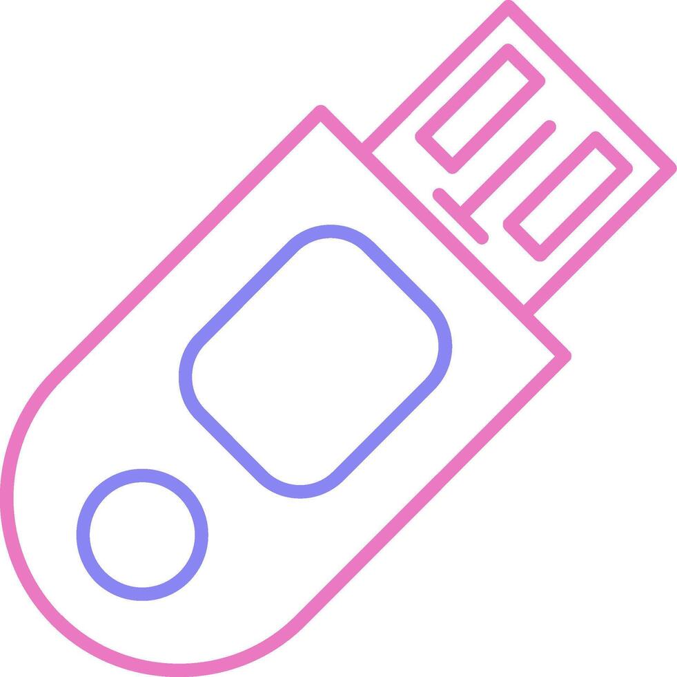 Pendrive Linear Two Colour Icon vector