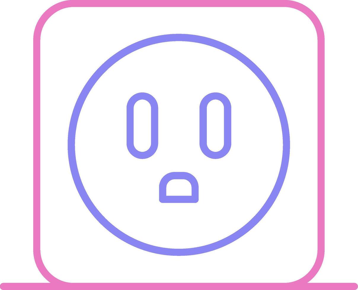 Power Socket Linear Two Colour Icon vector