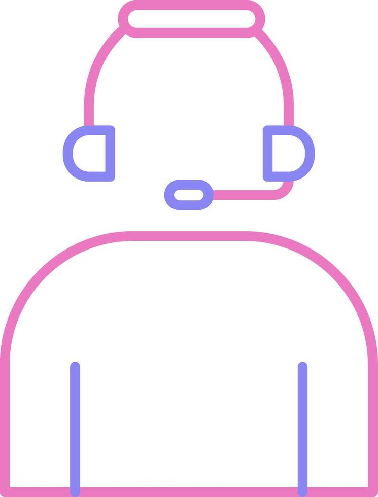 Headset Linear Two Colour Icon vector