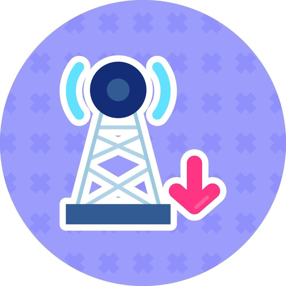 Signal Flat Sticker Icon vector