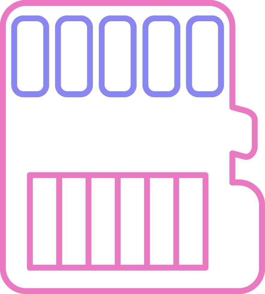 Memory Card Linear Two Colour Icon vector