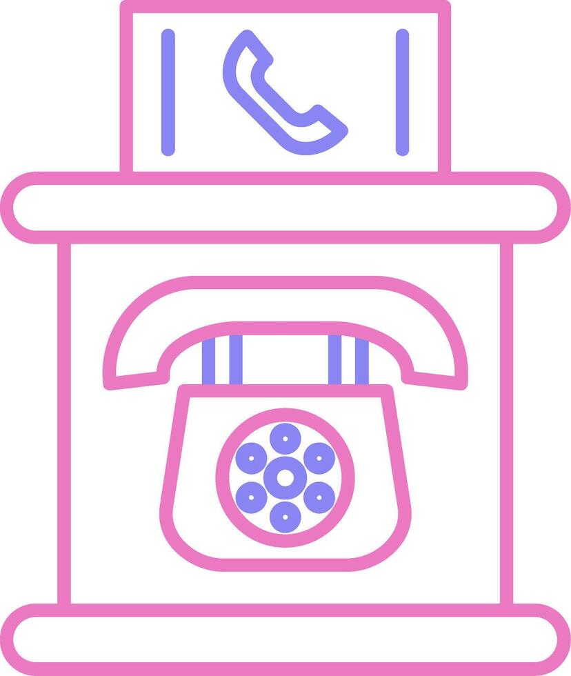 teléfono cabina lineal dos color icono vector