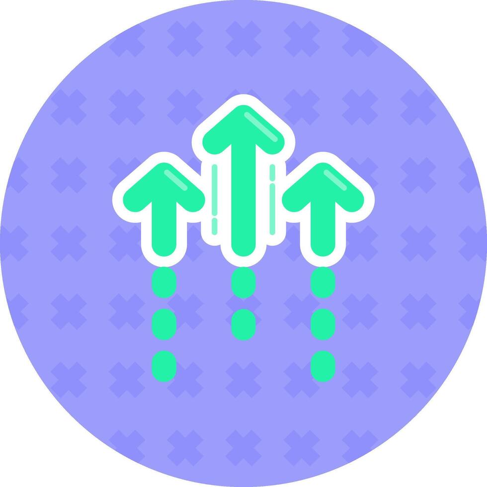 Increase Flat Sticker Icon vector