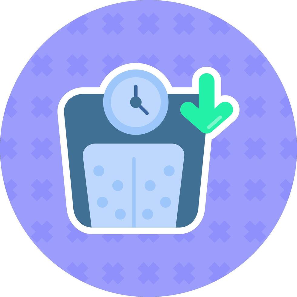 Weight Flat Sticker Icon vector