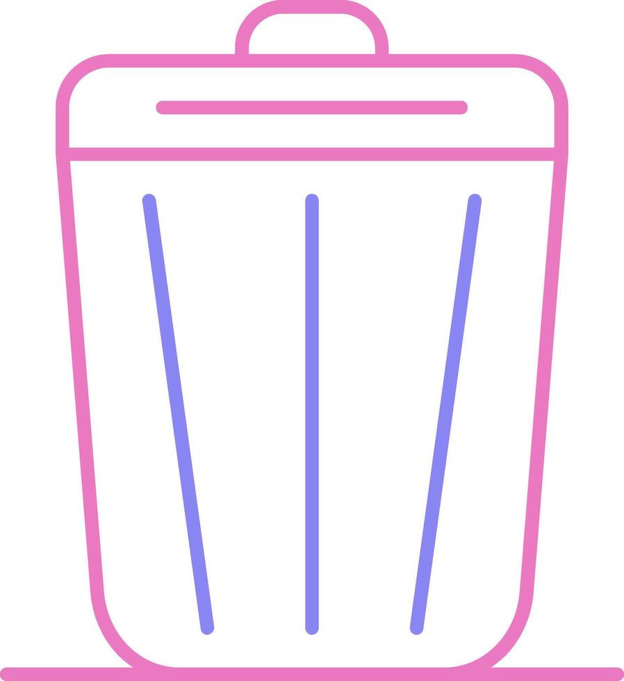 Trash Linear Two Colour Icon vector