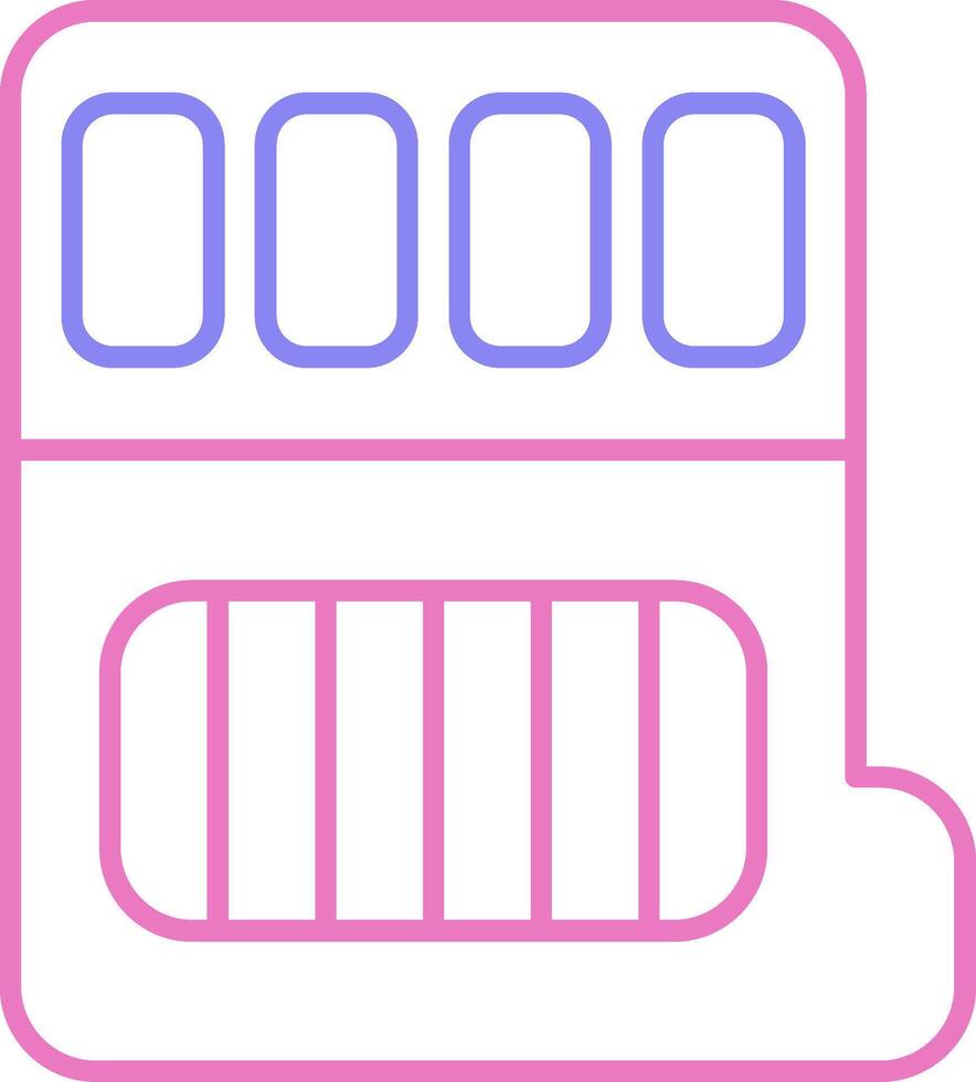 Memory Card Linear Two Colour Icon vector