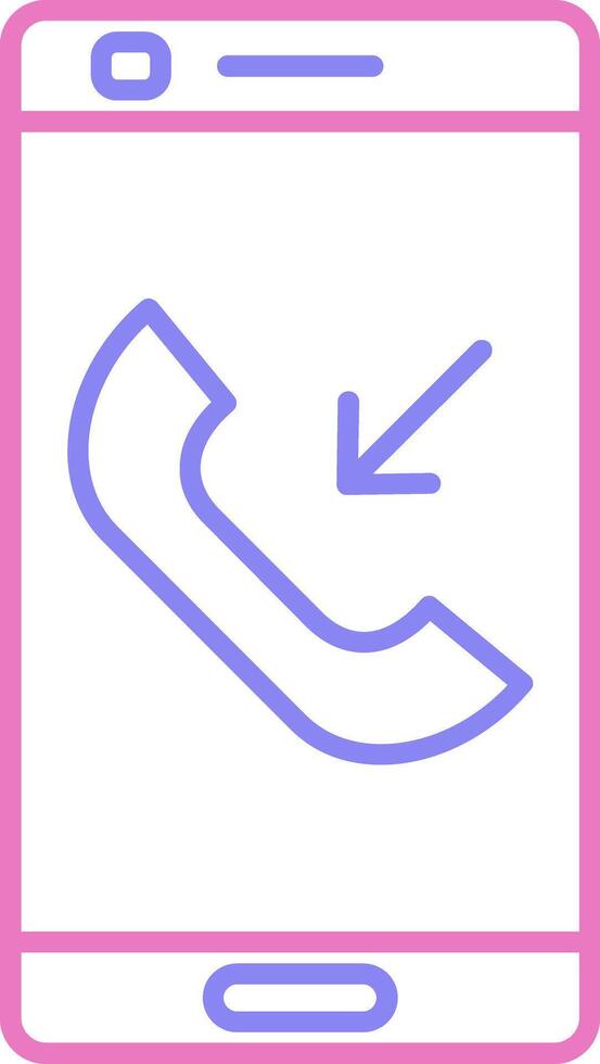 Incoming Call Linear Two Colour Icon vector
