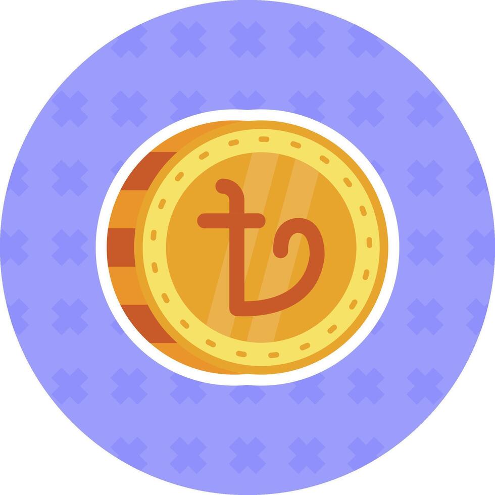 Taka Flat Sticker Icon vector