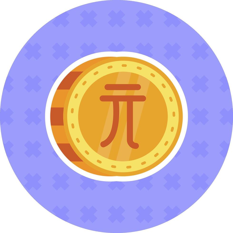 New taiwan dollar Flat Sticker Icon vector