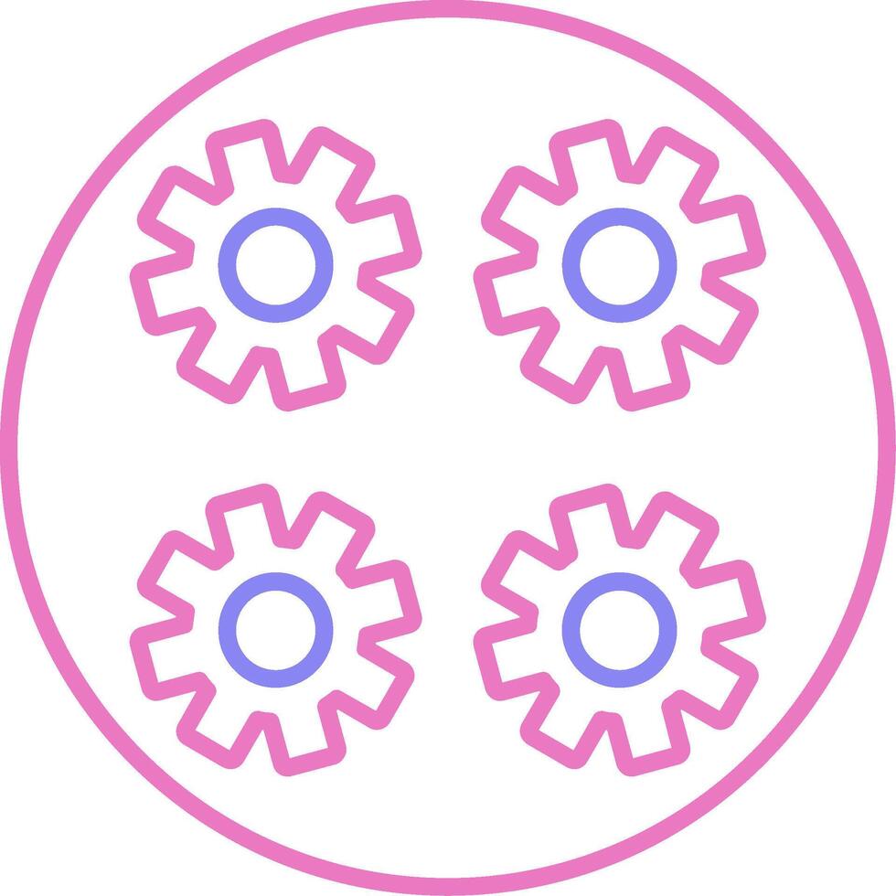 Gears Linear Two Colour Icon vector